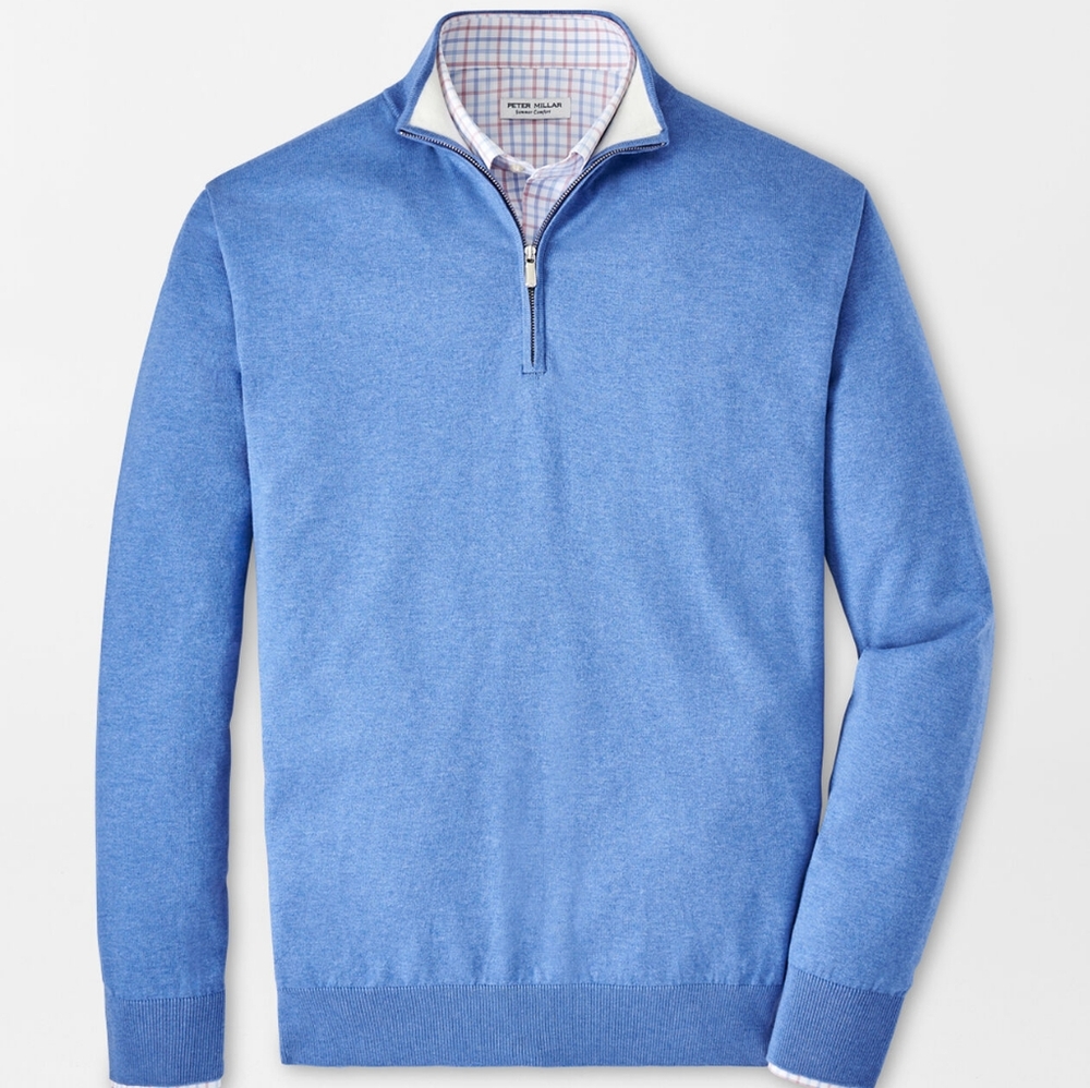 Peter Millar Whitaker Quarter Zip Sweater MS24S28 Maritime XXL  NWT